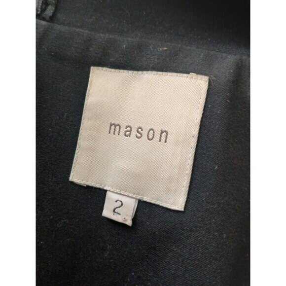 Michelle Mason Womens 2 Black Lambskin Leather Snakeskin Peplum Zipper Vest - Picture 6 of 7